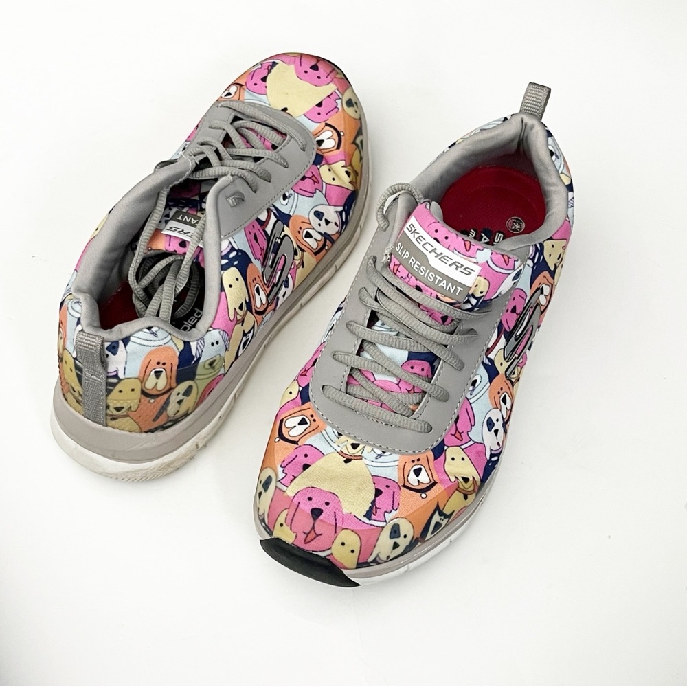 SKECHERS Waggey Work Comfort Flex HC Pro Slip Resistant Walking Sneakers Size 10
